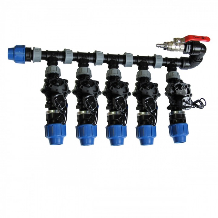 Kolektor komplet 5 sekcji elektrozawory 100PRO + przyłącze kompresora